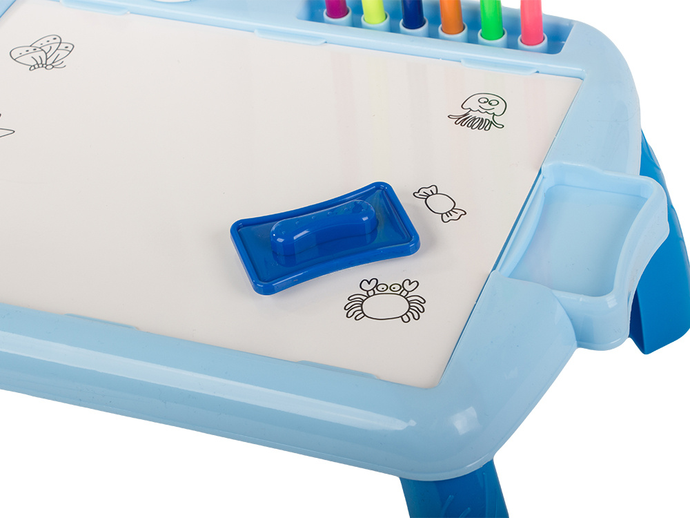 Children’s drawing projector with table, markers, blue (1)