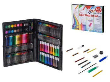Art Set Kit for Painting with Suitcase 168 pcs, black