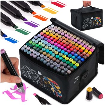 Nukido NK-914 Dual Tip Alcohol Marker Set 168 pcs with Case
