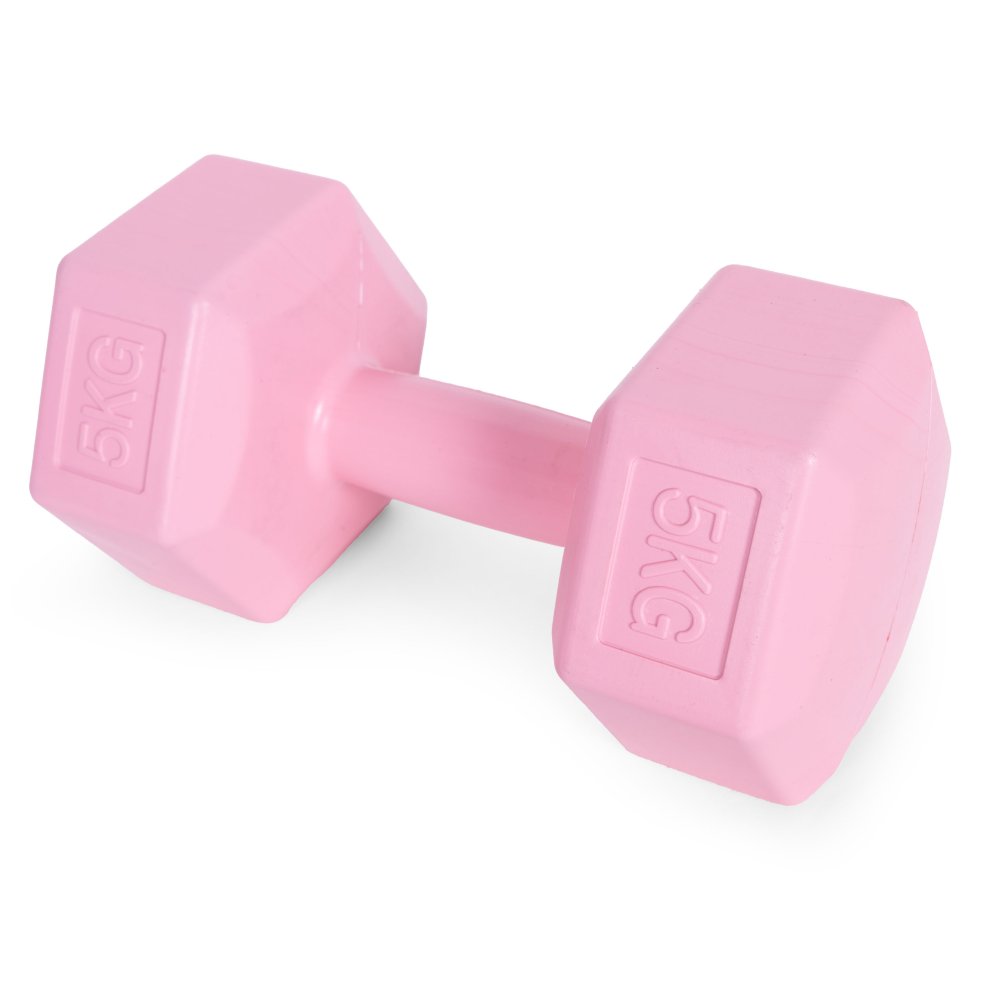 Hex Dumbbell Set 2x5 kg Hand Weights for Fitness ModernHome, Pink (0)