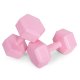 ModernHome Hex Dumbbell Set 2x4 kg Exercise Weights for Fitness, Pink