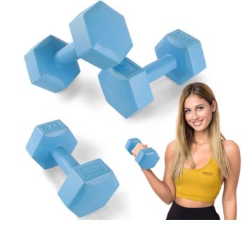 4Fizjo Dumbbells Weight for Fitness Aerobics Sports Training 2x2kg, Blue