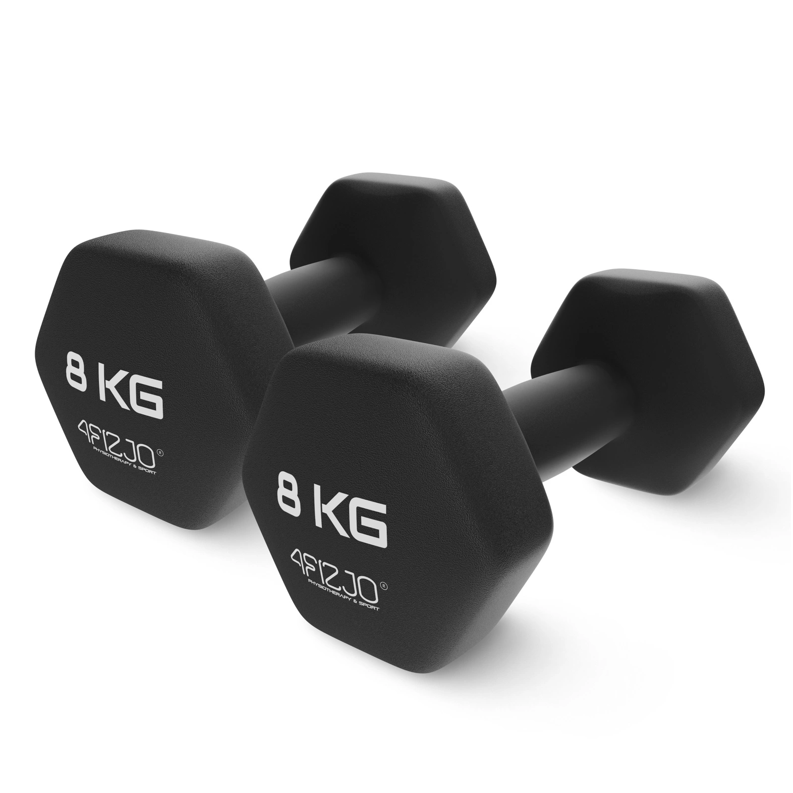 4FIZJO Hexagonal Cast Iron Dumbbells 2 x 8 kg (3)