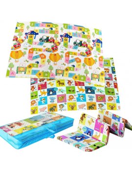 NICEKIDS Double-sided Foldable XPE Foam Play Mat Pad Rug for Kids, 200x150cm, Alphabet