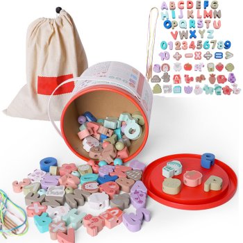 Alphabet and Number Beads for Stringing and Crafts