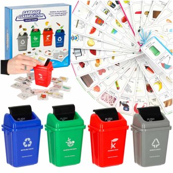 Educational Recycling Game for Kids Learn Waste Sorting with 108 Cards