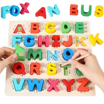 Wooden Puzzle Alphabet Letters Science Jhtoy-330