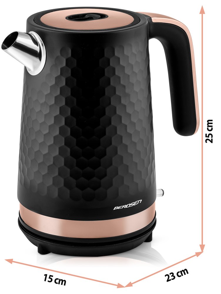 Electric Kettle Berdsen BD-705, 1.7 L, Black-Copper (3)