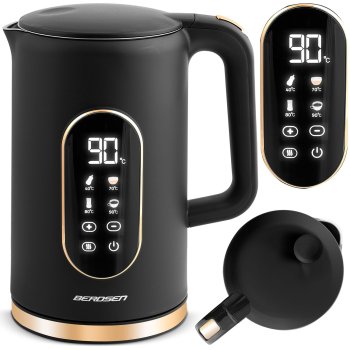Berdsen BD-712 Electric Kettle, 1.7 L, Black and Gold