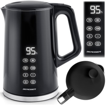 Electric Kettle Berdsen BD-71, 1.7 L, Black-Silver