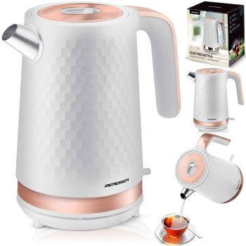Electric Kettle Berdsen BD-705, 1.7 L, White-Copper