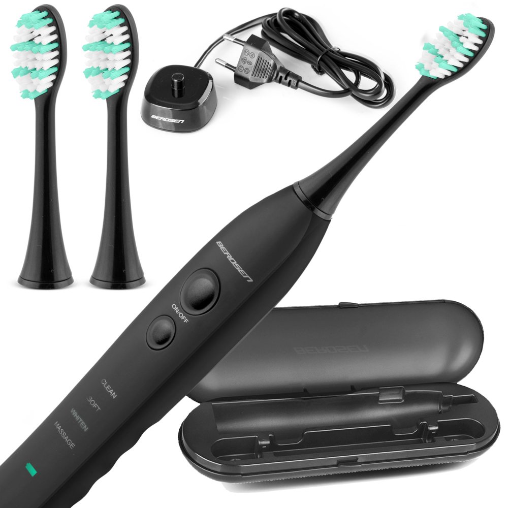 Berdsen Sonica B3 Sonic Toothbrush Set with Travel Case, Black (0)