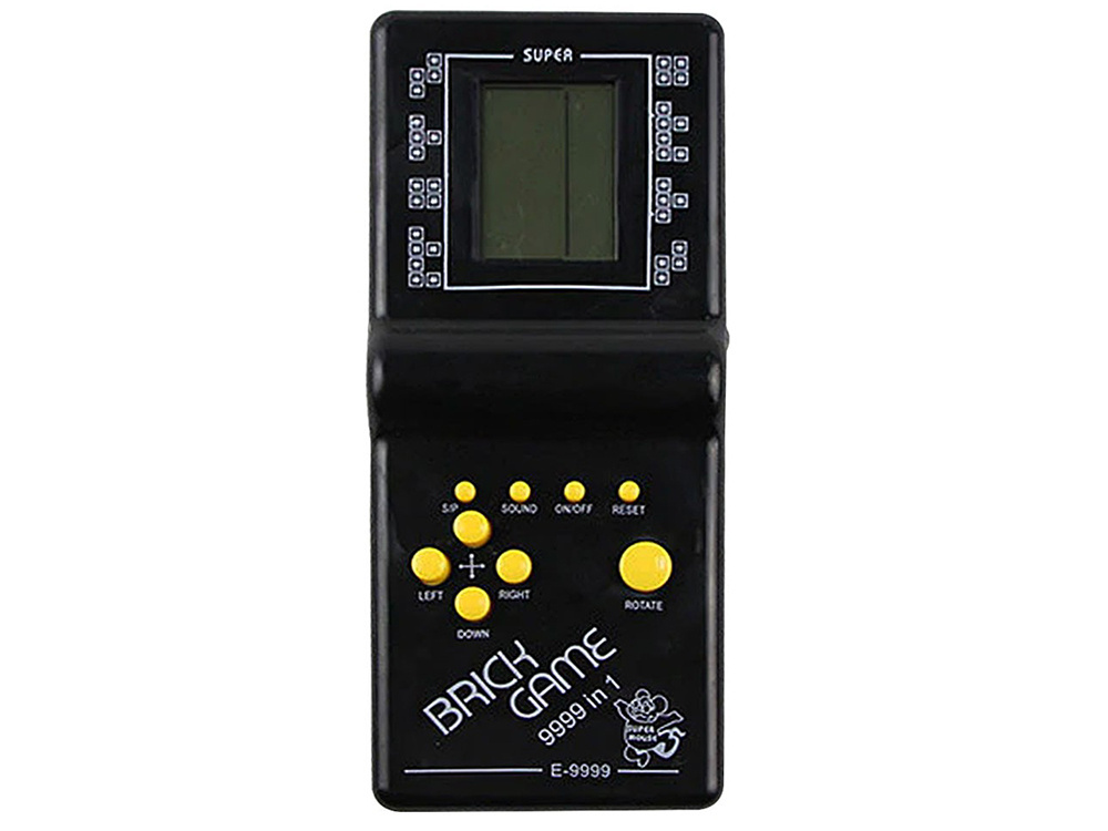 Retro Handheld Brick Game Console with Tetris 9999-in-1, Black (0)