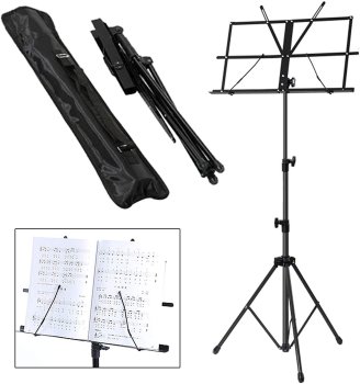 Portable Adjustable Foldable Conductors Stand Music Book Tripod Holder + Bag