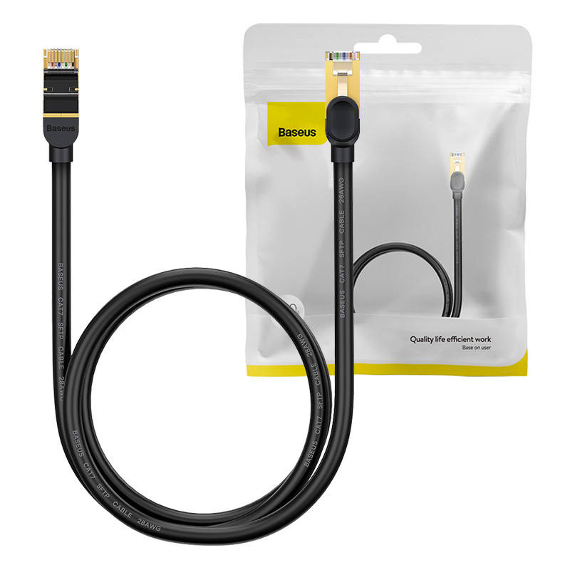 Baseus Speed Seven High Speed RJ45 Network Cable 10Gbps 1m Black (WKJS010101)