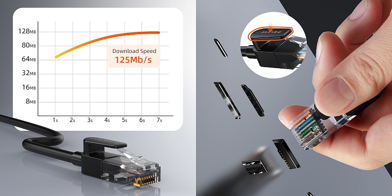 Black Cat6 UTP Ethernet Network Cable 20m (2)
