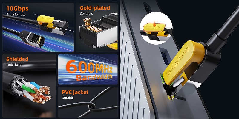 Cat7 S/STP Cable, 8 m, black (0)