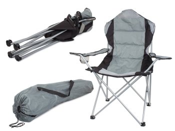 Tourism Camping Fishing Folding Chair Armchair, Gray