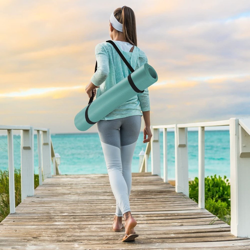 4Fizjo Gymnastic Non-Slip Fitness Foam Yoga Mat Foam NBR 180x60x1.5cm, Purple (0)