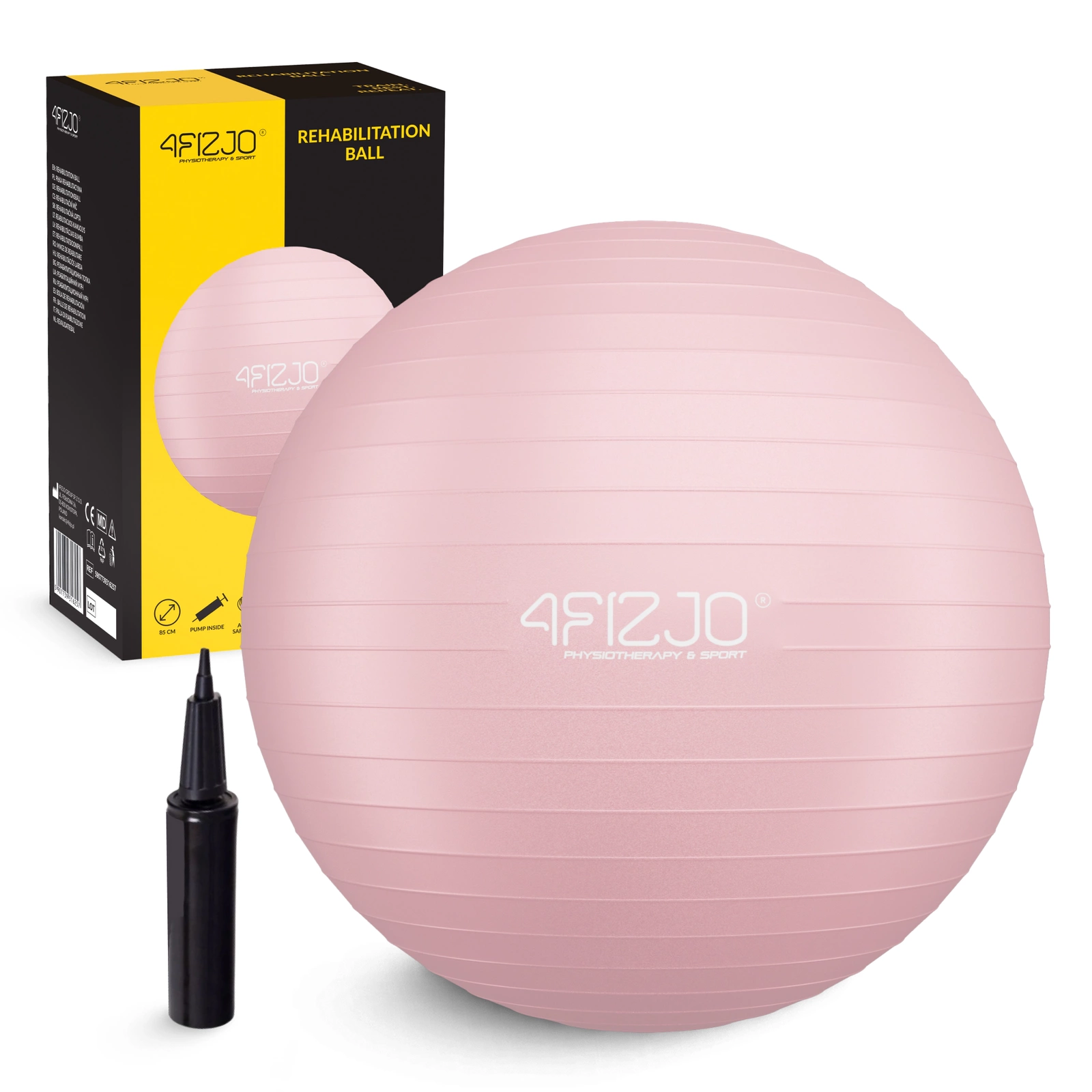 4FIZJO Inflatable Exercise & Rehabilitation Ball 55 cm, Pink