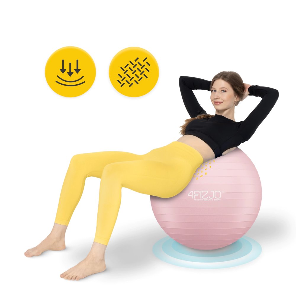 4FIZJO Exercise Ball 75cm for Stability & Physical Therapy with Pump, Pink (0)