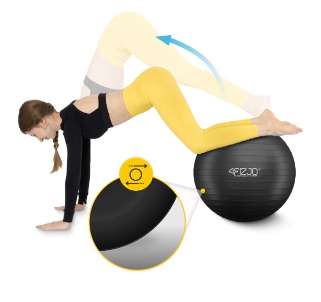 4Fizjo Exercise Fitness Gym Rehabilitation Ball 65cm, Black (5)
