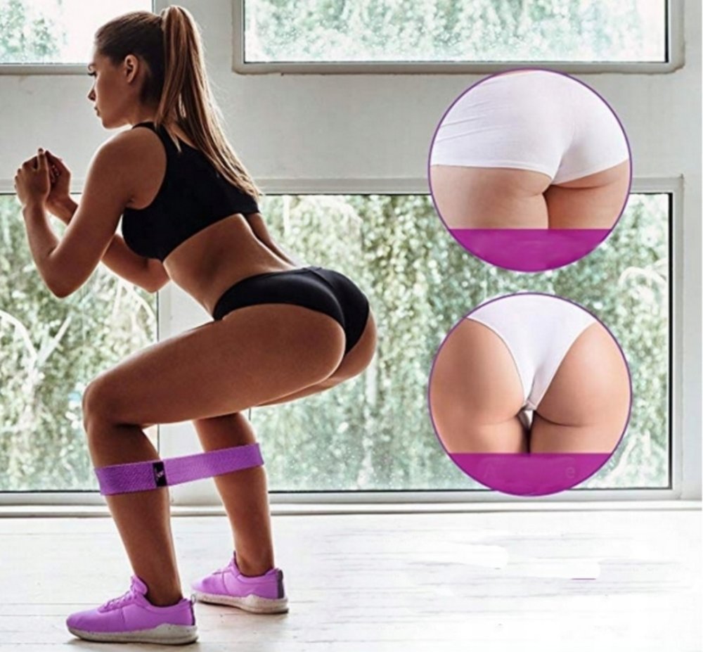 4Fizjo Flex Band Flexible Textile Training Mini Loop Bands Tapes, Purple (very strong resistance) (5)