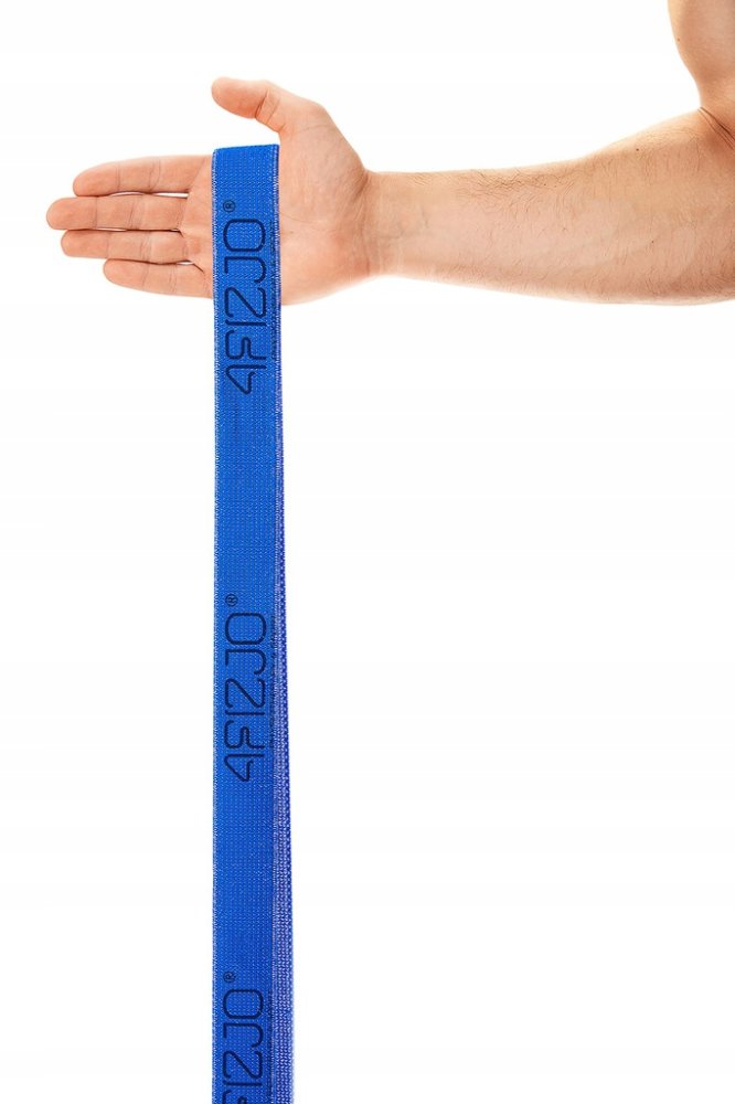 4Fizjo Flex Band Long Flexible Textile Training Loop Strap Tape, Blue (Medium resistance, 3/5) (0)