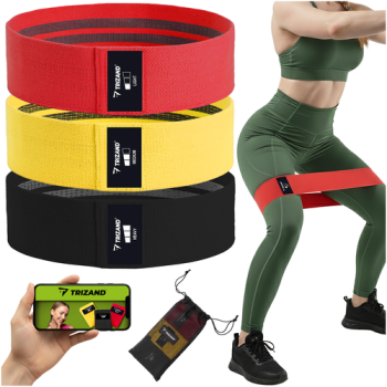 Fabric Resistance Bands Set of 3 for Glutes and Legs Workout Trizand 25878