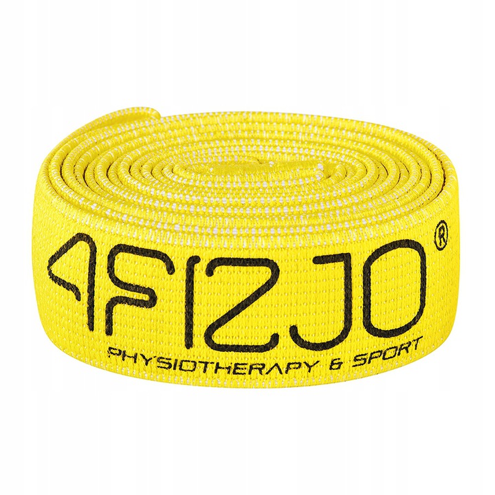 4Fizjo Flex Band Long Flexible Textile Training Loop Strap Tape, Yellow (High resistance, 5/5) (2)