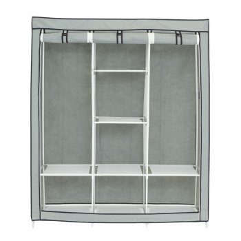 Portable Closet Wardrobe XL Fabric Clothes Organizer, Gray