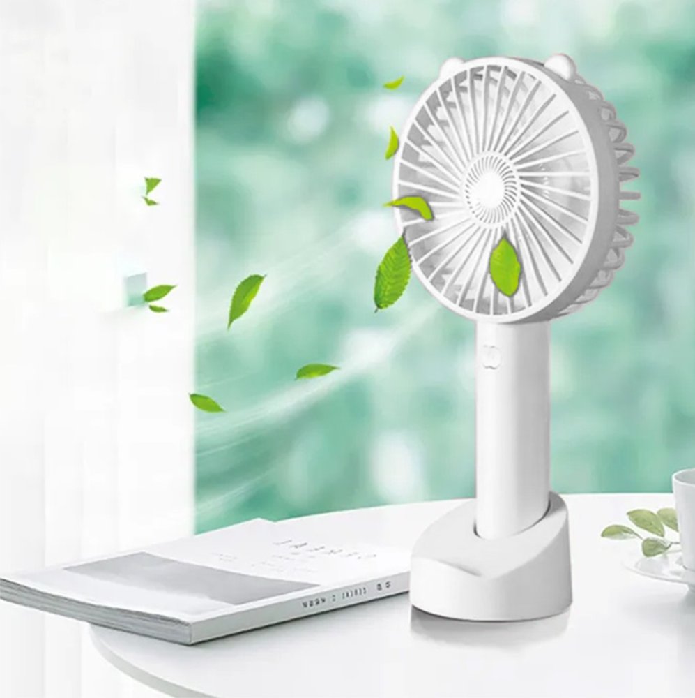 Portable USB Desk Fan with 3 Speeds, Rechargeable, white (3)