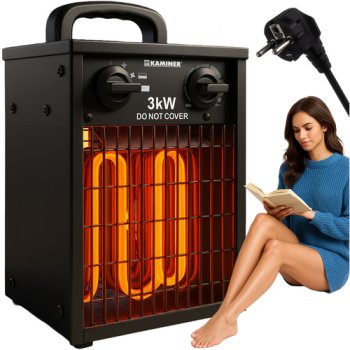 Kaminer 26072 Portable Electric Fan Heater 3000W with Thermostat