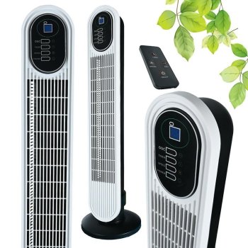 Compact Oscillating Tower Fan with Remote Control 45W