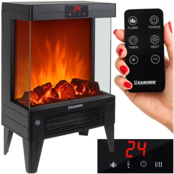 Kaminer Embego Electric Fireplace Heater 2000W with Flame Effect