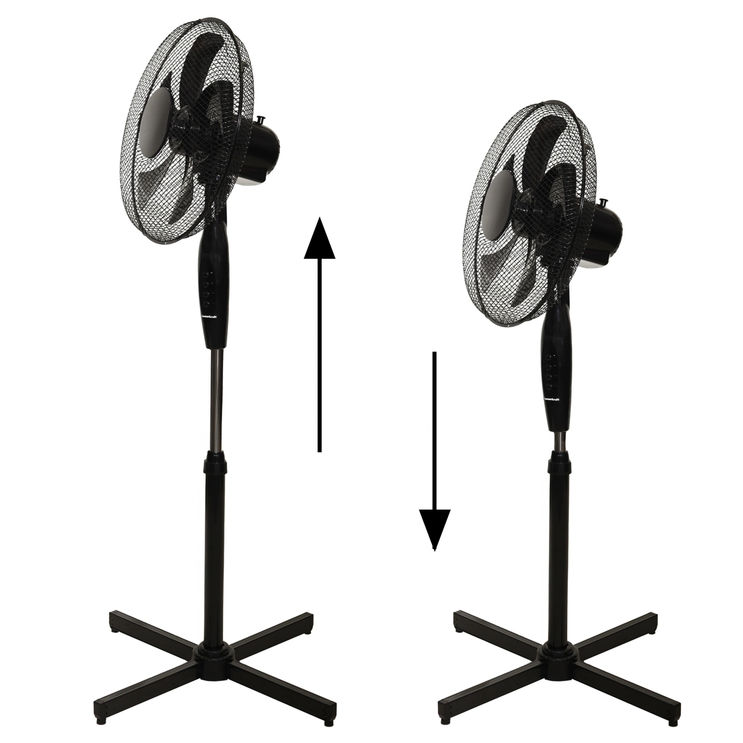Pedestal Stand Fan 45W with 5 Blades and 3 Speed Settings, Black (0)