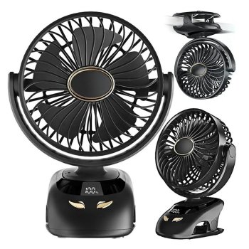 Rechargeable Portable Desk Fan with Clip and Base