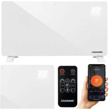 Kaminer Zelva 26573 Glass Panel Heater with WiFi, 2500W, White