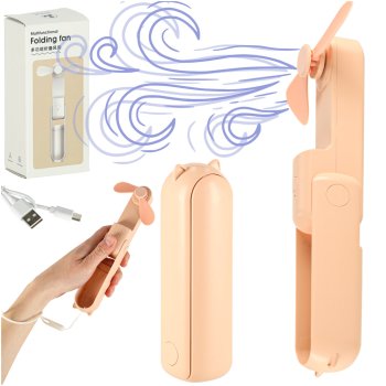 Portable Mini Handheld Fan, Foldable USB Desk Fan, Pink