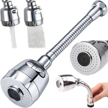 Kitchen Faucet Water Aerator, 360°, M22, Chrome, Silver