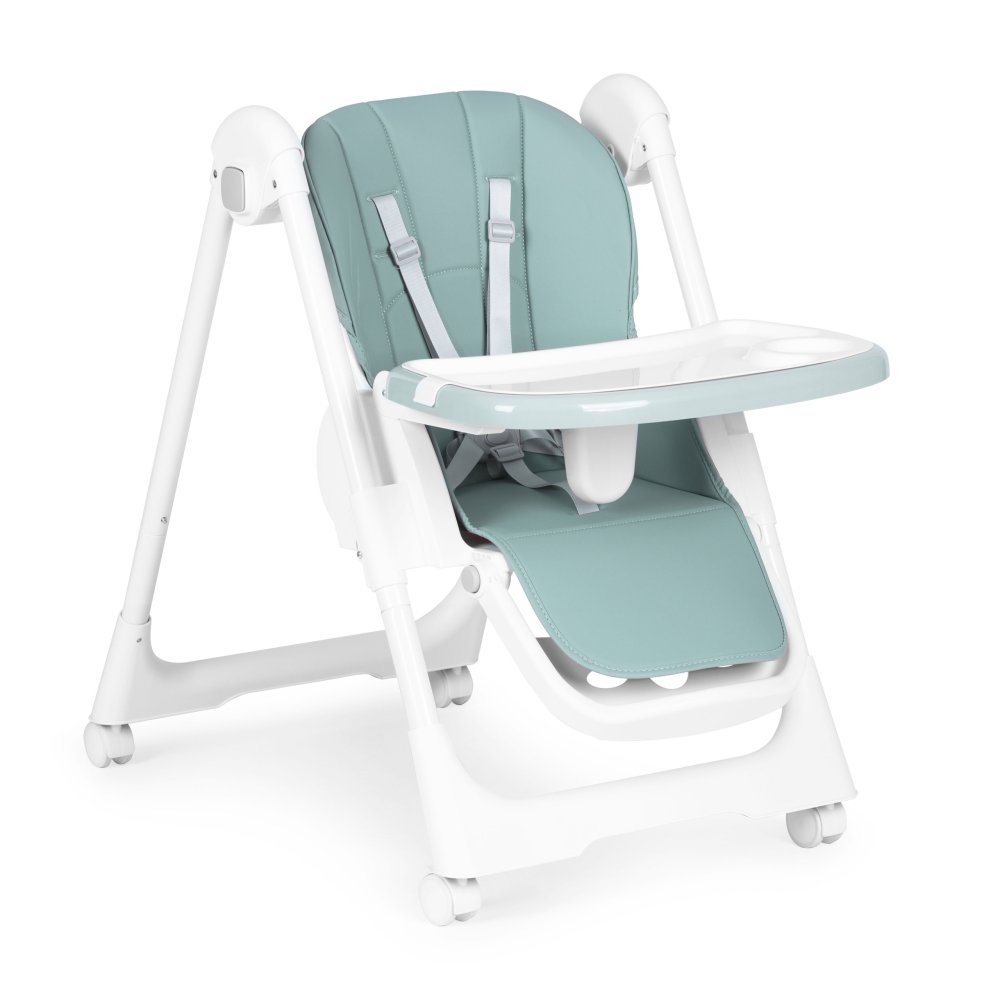 ECOTOYS Adjustable Baby High Chair with Double Tray, Foldable, Eco-Leather (2)