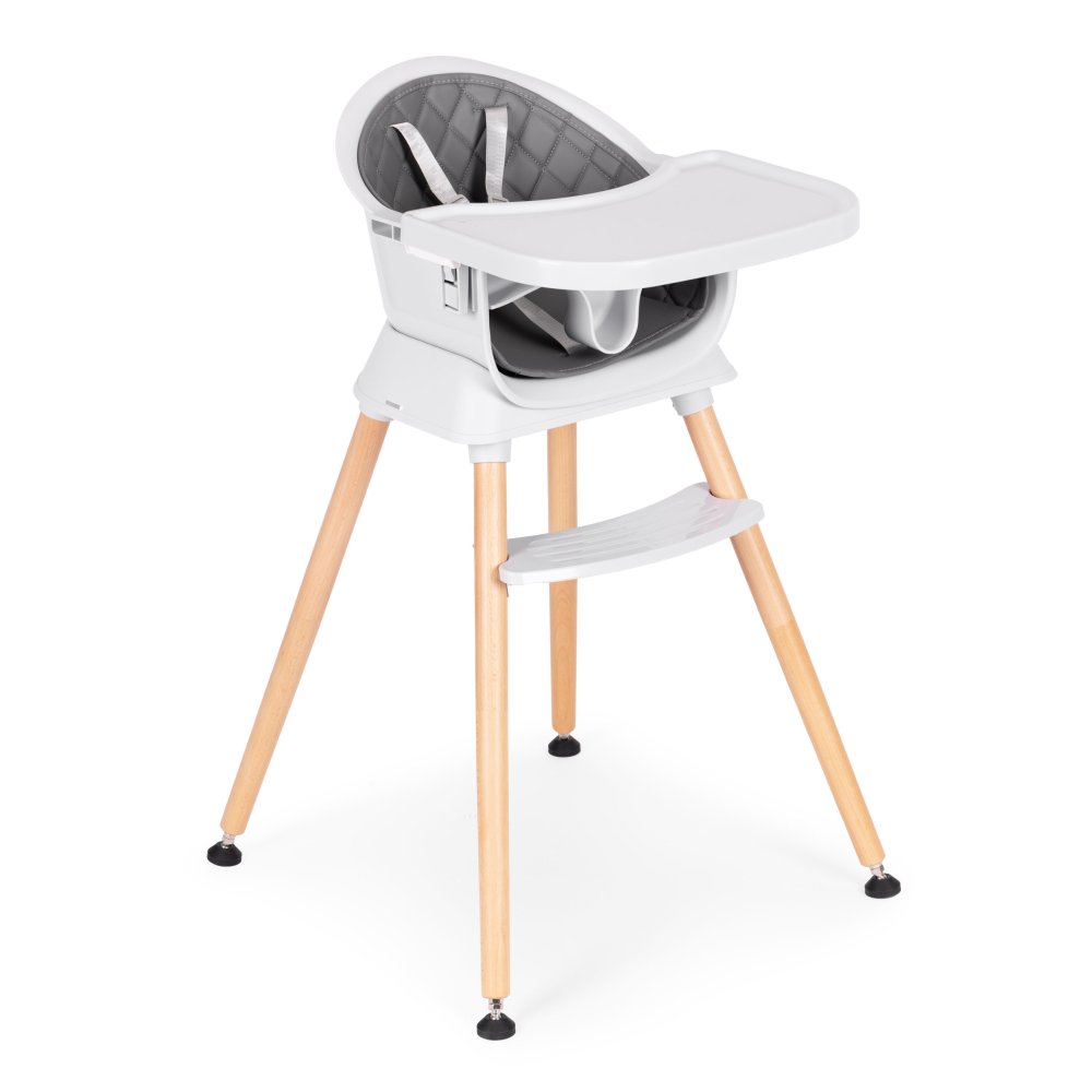 ECOTOYS 6-in-1 Convertible Baby High Chair with Removable Tray, Grey (2)