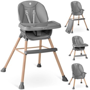 Nukido Tilo 3-in-1 Baby High Chair, Grey