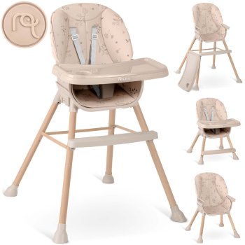 Nukido Tilo 3-in-1 Baby High Chair, Beige