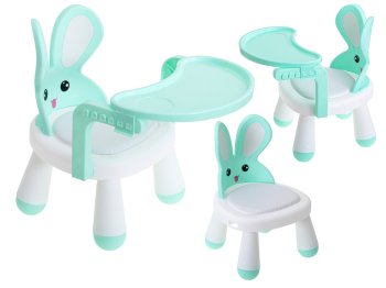Multifunctional High Chair, Rabbit - mint color