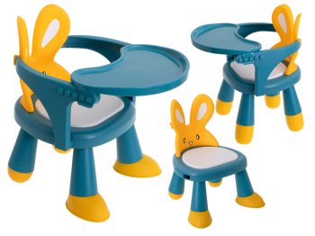 Multifunctional High Chair, Rabbit - Blue