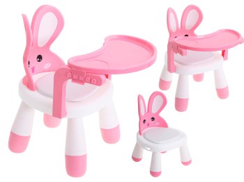 Multifunctional High Chair, Rabbit - Pink colour