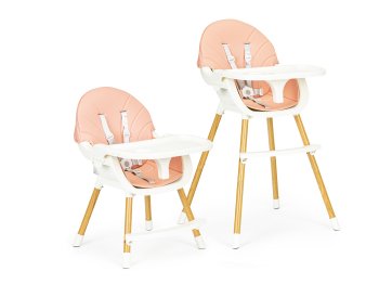ECOTOYS 2-in-1 Convertible High Chair for Feeding, Pink