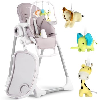 Nukido Belo Multifunctional Baby High Chair with Toy Bar, Heather