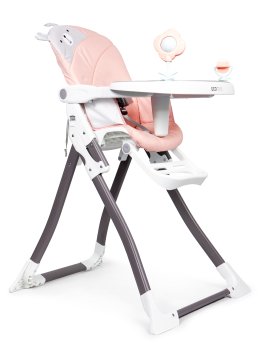 ECOTOYS Foldable Baby High Chair with Adjustable Tray and Footrest, Pink